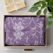 Paarse en lavendel bloempatroon tissuepapier (Geschenk)