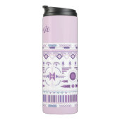 Paarse en lavendel geometrische boho-patroon thermosbeker (Geroteerd rechts)