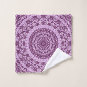 Paarse en lavendel geometrische mandala patroon bad handdoek (Wasdoekje)