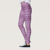 Paarse en Lavendel Gestreepte Mandala Kaleidoscoop Leggings (Links)