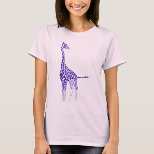 Paarse en lavendel gevlekte giraffe T-shirts (Voorkant)