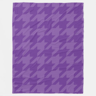 Paarse en Lavendel Houndstooth Fleece Deken