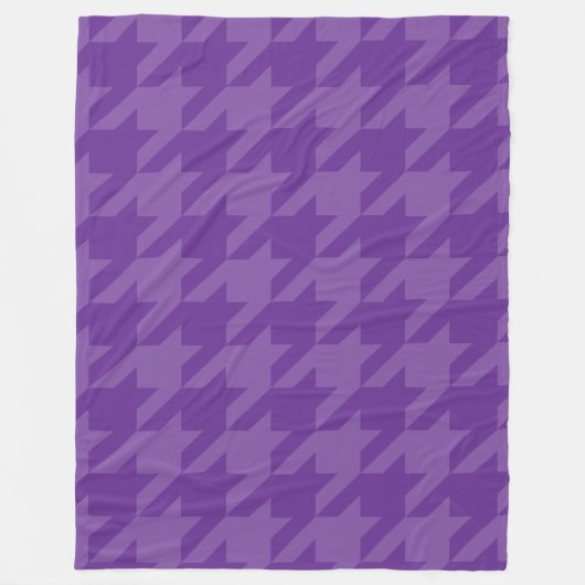 Paarse en Lavendel Houndstooth Fleece Deken (Voorkant)
