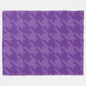 Paarse en Lavendel Houndstooth Fleece Deken (Voorkant (Horizontaal))