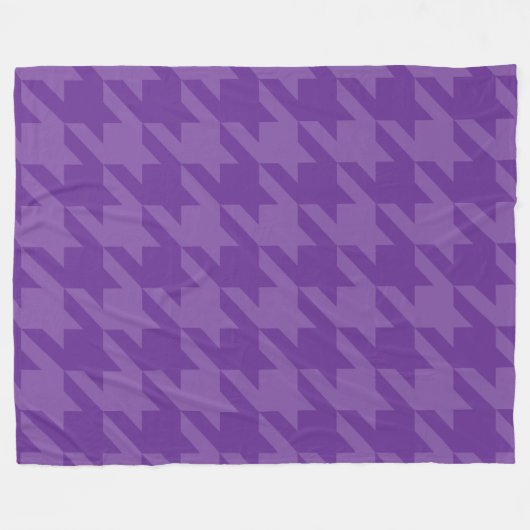 Paarse en Lavendel Houndstooth Fleece Deken (Voorkant (Horizontaal))