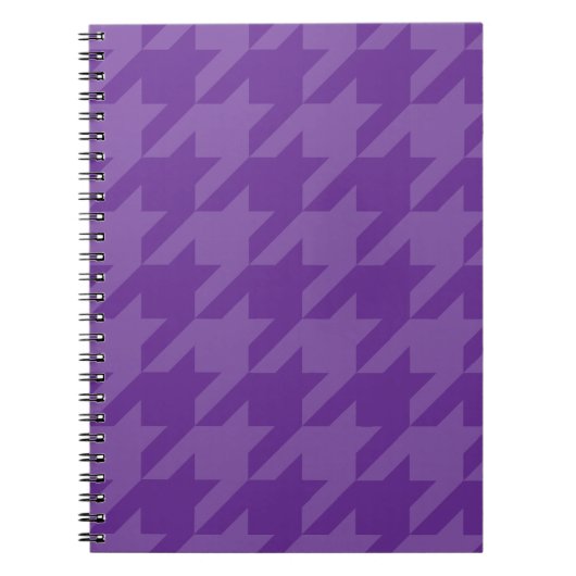 Paarse en Lavendel Houndstooth Notitieboek (Voorkant)