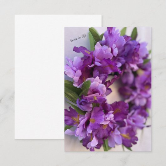 Paarse en lavendel Iris Notitiekaartje (Voorkant / Achterkant)