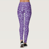Paarse en Lavendel Luipaard Print Leggings (Achterkant)