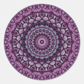 Paarse en Lavendel Mandala Patroonontwerp Ronde Sticker (Voorkant)