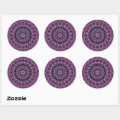 Paarse en Lavendel Mandala Patroonontwerp Ronde Sticker (Vel)