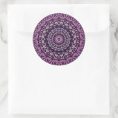 Paarse en Lavendel Mandala Patroonontwerp Ronde Sticker (Tas)
