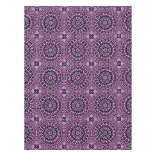 Paarse en Lavendel Mandala Patroonontwerp Tafelkleed (Voorkant)