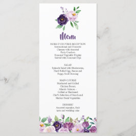 Paarse en Lavendel Rozen Wedding Menu