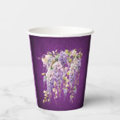 Paarse en Lavendel Wisteria bruiloft Papieren Bekers (Achterkant)