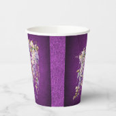 Paarse en Lavendel Wisteria bruiloft Papieren Bekers (Links)