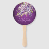 Paarse en Lavendel Wisteria Glitter Wedding Handwaaier (Achterkant)