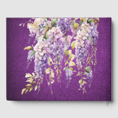 Paarse en lavendelblauwe bruiloft met blauwe regen gastenboek (Achterkant)