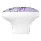 Paarse en lavender abstracte printplaat keramische knop (Zijkant)
