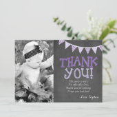 Paarse en lavender Birthday Hartelijk dank Bedankkaart (Staand voorkant)
