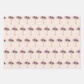 PAARSE EN LAVENDER EASTER KROSSEN WATERVERF STROOM INPAKPAPIER VEL (Voorkant)