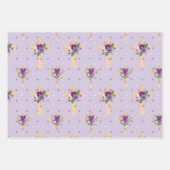 PAARSE EN LAVENDER EASTER KROSSEN WATERVERF STROOM INPAKPAPIER VEL (Voorkant)