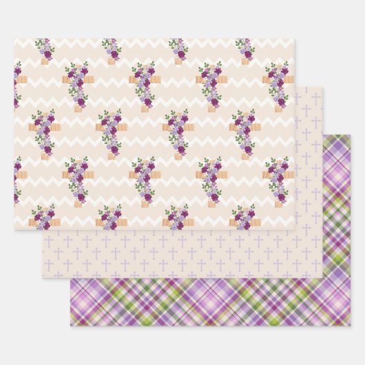 PAARSE EN LAVENDER EASTER KROSSEN WATERVERF STROOM INPAKPAPIER VEL (Set)