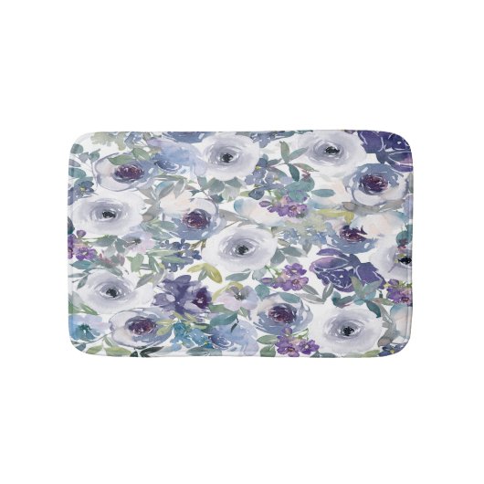 Paarse en Lavender Floral Bath Mat (Voorkant)