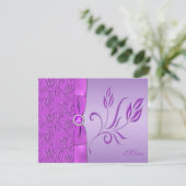 Paarse en lavender Jeweled Menu Kaart (Staand voorkant)