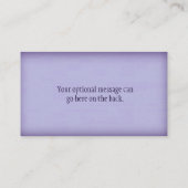 Paarse en lavender-levensboom visitekaartje (Achterkant)