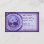 Paarse en lavender-levensboom visitekaartje (Voorkant)