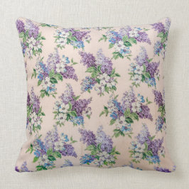 Paarse en Lavender Lilacs over behangpapier Kussen