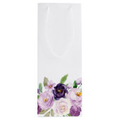 Paarse en lavender Rozen Monogram Wijn Cadeautas (Achterkant)
