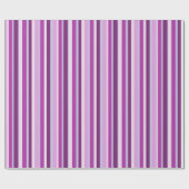 Paarse en lavender Striped Gift Wrap Cadeaupapier (Vlak)