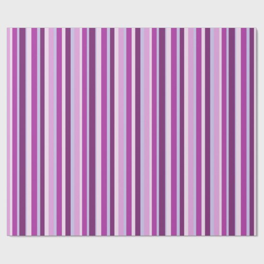 Paarse en lavender Striped Gift Wrap Cadeaupapier (Vlak)