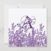 Paarse en lavender wild Flower Save the Date (Achterkant)