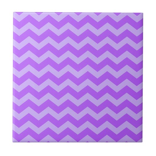 Paarse en lavender Zigzags Tegeltje (Voorkant)