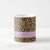 Paarse en Leopard Print Custom Monogram Koffiemok (Center)