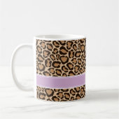 Paarse en Leopard Print Custom Monogram Koffiemok (Links)