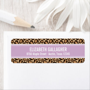 Paarse en Leopard Print Etiket