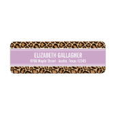 Paarse en Leopard Print Etiket (Voorkant)