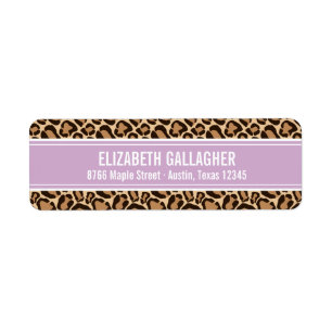 Paarse en Leopard Print Etiket