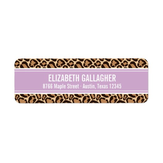 Paarse en Leopard Print Etiket (Voorkant)