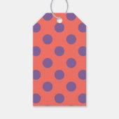 Paarse en levendig koraal stippen cadeaulabel (Voorkant)