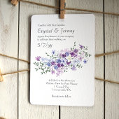 Paarse en lichtblauwe Rose Bouquet bruiloft Kaart