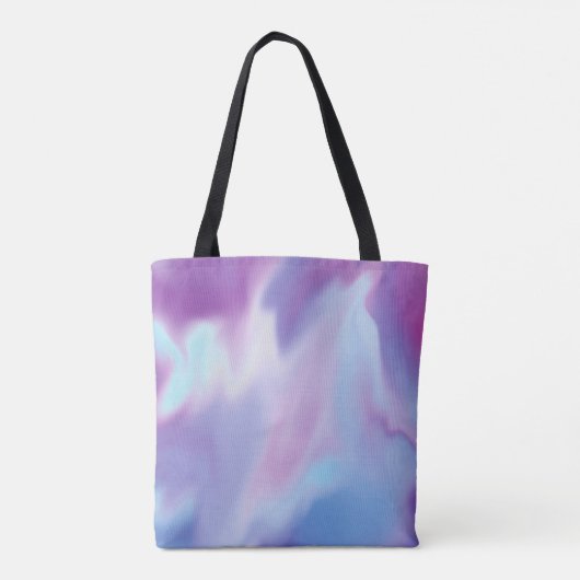 PAARSE en LICHTE BLAUWE CANVAS TAS. Tote Bag (Achterkant)