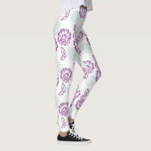 Paarse en lichte blauwe Rozen Leggings (Rechts)