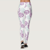 Paarse en lichte blauwe Rozen Leggings (Achterkant)