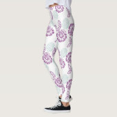 Paarse en lichte blauwe Rozen Leggings (Links)