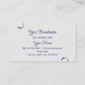 Paarse en lichte grijze versiering met Logo Visitekaartje (Achterkant)