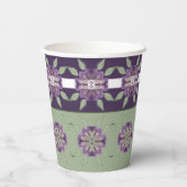 Paarse en lichtgroene papieren bekers (Achterkant)